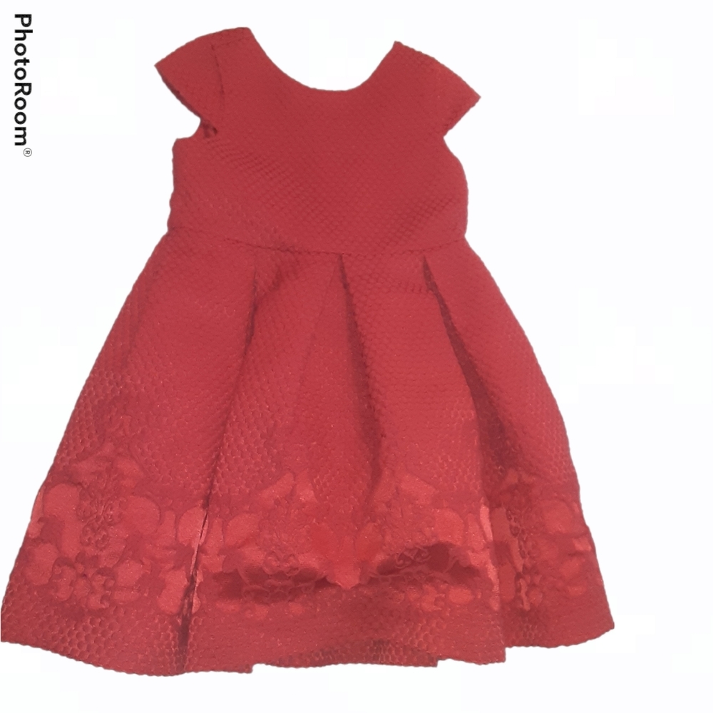 Janie & Jack textured cap sleeve red dress size 2T